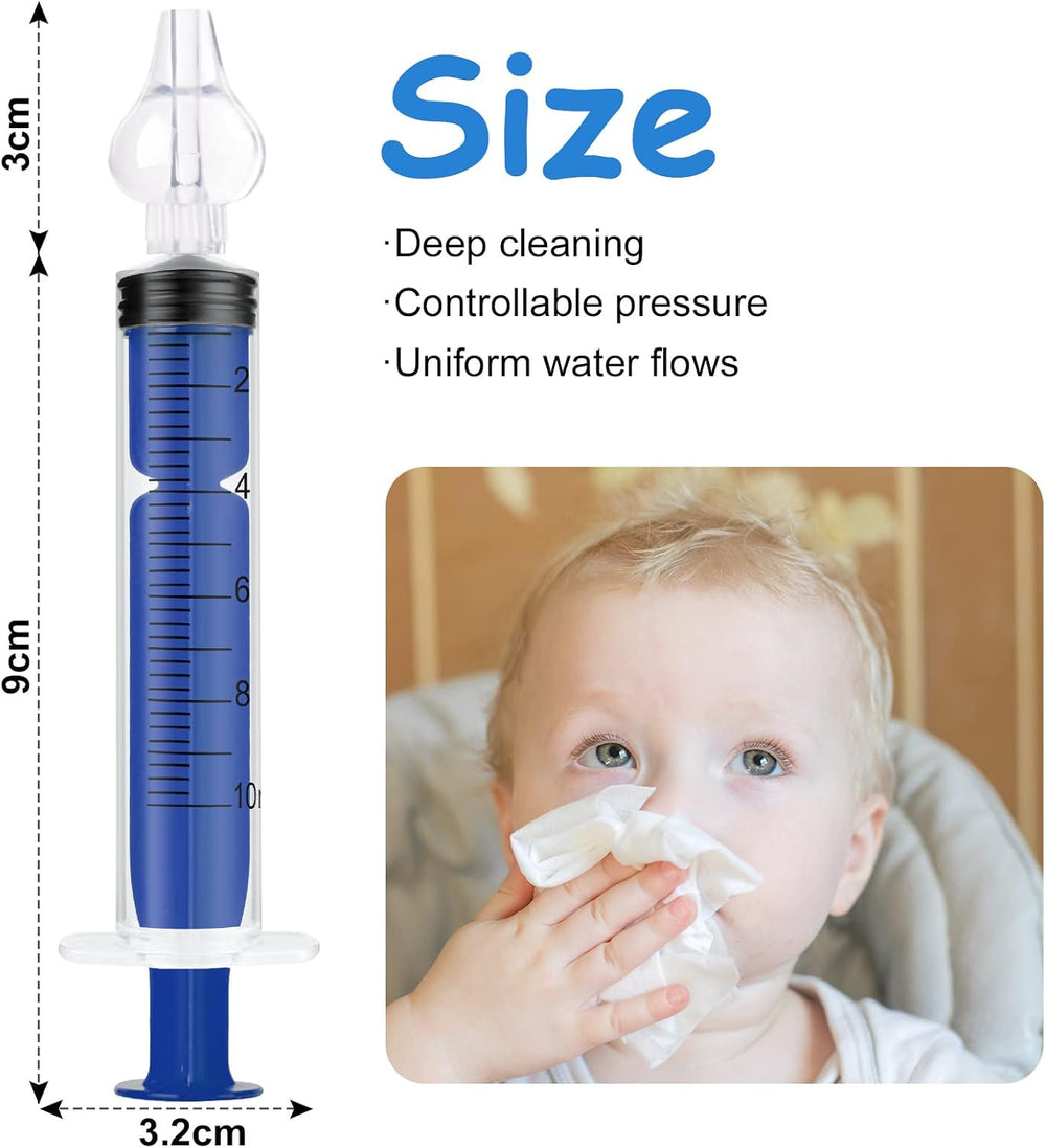 Nasal Aspirator, 4Pcs Baby Nasal Aspirator, Nose Cleaner Nasal Irrigator for Newborns Toddlers, Safe Nose Cleaner with Cleanable & Reusable Silicone Nasal Suction Tip