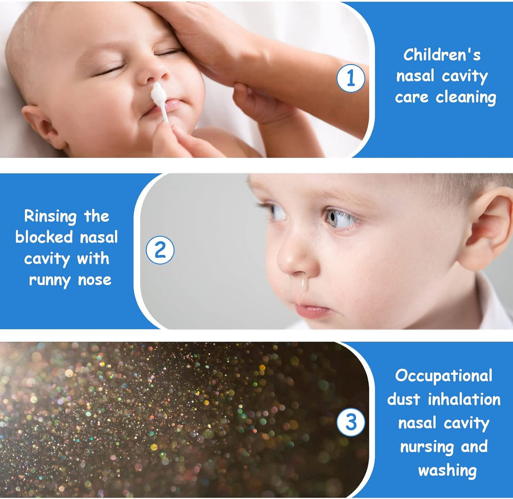 Nasal Aspirator, 4Pcs Baby Nasal Aspirator, Nose Cleaner Nasal Irrigator for Newborns Toddlers, Safe Nose Cleaner with Cleanable & Reusable Silicone Nasal Suction Tip